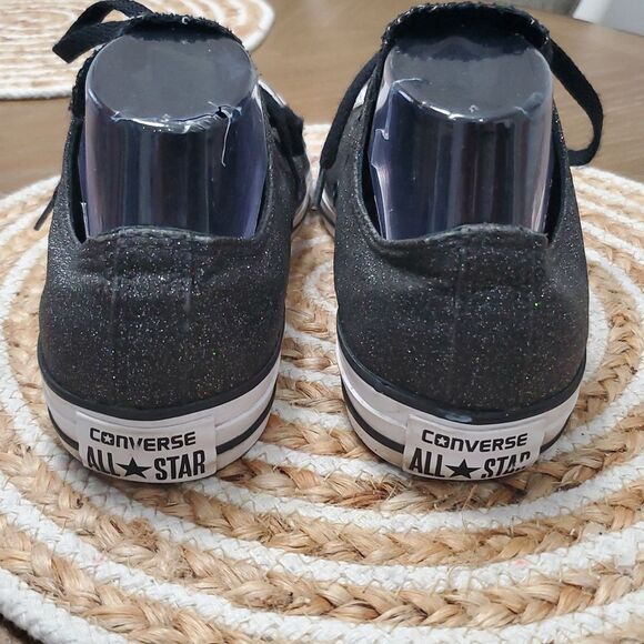 CONVERSE Chuck Taylor’s Black Glitter Unisex Lowtop Sneakers 9W/7M - Picture 9 of 10